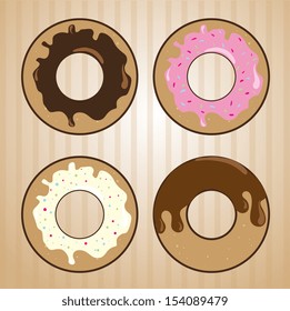 donuts design over brown background vector illustration 