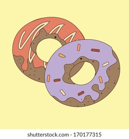 donuts design over  cream background vector illustration 