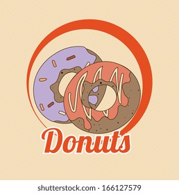 donuts design over  pink background vector illustration 