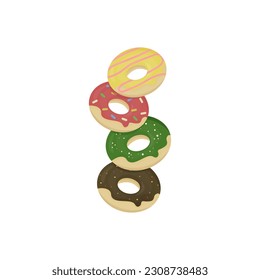 donuts with different fillings. food vector illustration