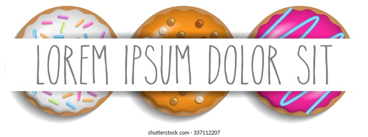 donuts with different toppings vector