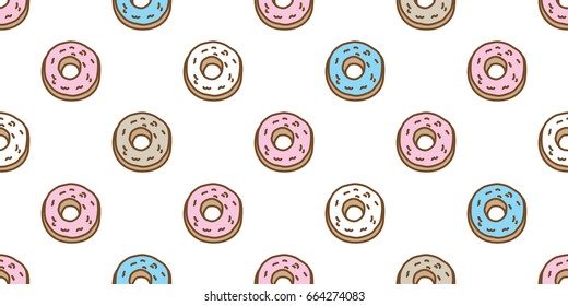 Donuts doodle vector Seamless Pattern colorful wallpaper background