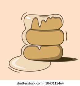 Donuts, drenched with the glaze. Vector image in eps format.