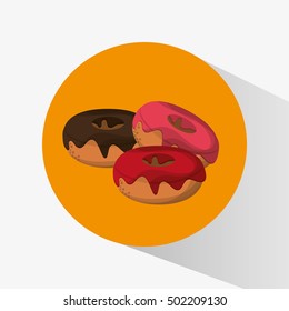 Donuts of fast food concept 