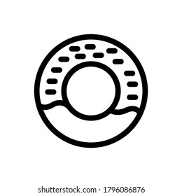 Donuts (Fast Food) icon outline vector. isolated on white background