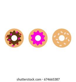 Donuts flat icon, vector sign, colorful pictogram isolated on white. Symbol, logo illustration. Flat style design