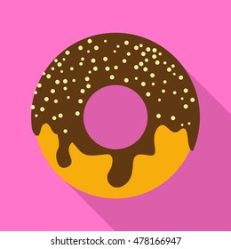 donuts flat icon. You can be used donuts icon for several purposes like: websites, UI, UX, print templates, promotional materials, info-graphics, web and mobile phone apps.