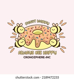 Donuts flat illustration simple design cartoon  
