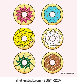 Donuts flat illustration simple design cartoon  
