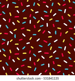  Donut's glaze seamless pattern,  chocolate background, texture. Vector illustration.