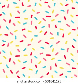  Donut's glaze seamless pattern on white background, texture. Vector illustration.