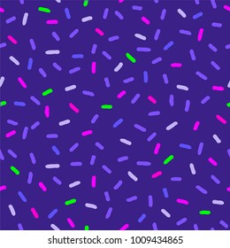 Donut's glaze ultraviolet seamless pattern, sprinkles minimalistic background ,  texture. Stylish abstract  pattern in trendy style. Vector illustration