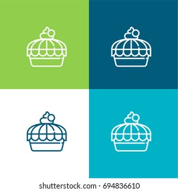 Donuts green and blue material color minimal icon or logo design