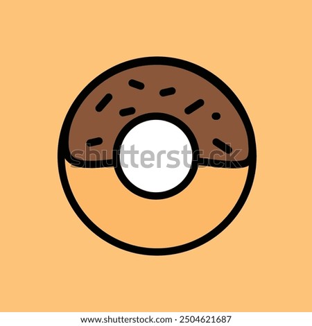 Donuts with half chocolate spread and topped with Ceres vector