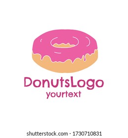 donuts hand drawn logo design. funny icon