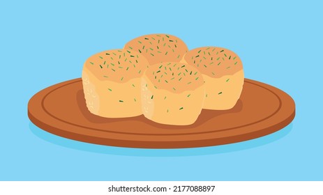 donuts with herbs on a cutting board