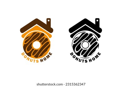 Diseño de la plantilla del logotipo del hogar de los donuts