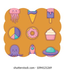 donuts and ice creams pattern 