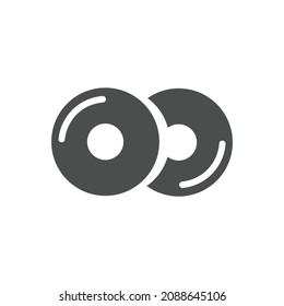 Donuts Icon Black and White Vector Graphic