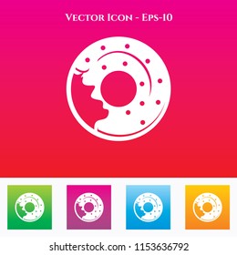 Donuts Icon in Colored Square box. eps-10