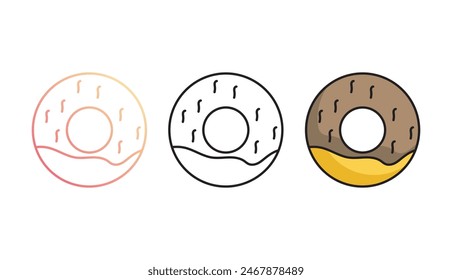 Donuts Icon Design mit weißem Hintergrund Stock Illustration