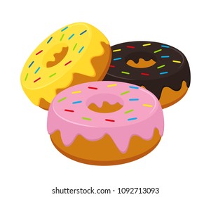 Donuts icon. Fastfood isolated. Sweet food and junk food concept. vector illustration