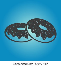 Donuts icon. Flat vector illustration in black on white background. EPS 10