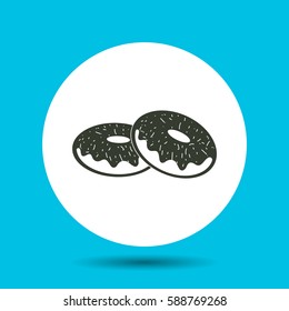 Donuts icon. Flat vector illustration in black on white background.