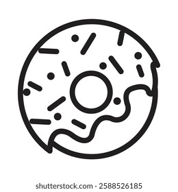 Donuts icon Isolated flat vector in outline