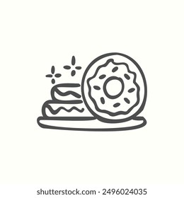 donuts icon, isolated handdrawn icon theme bakery