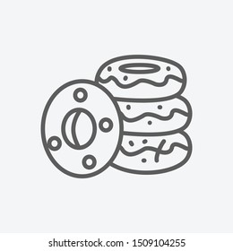 Donuts icon line symbol. Isolated vector illustration of  icon sign concept for your web site mobile app logo UI design