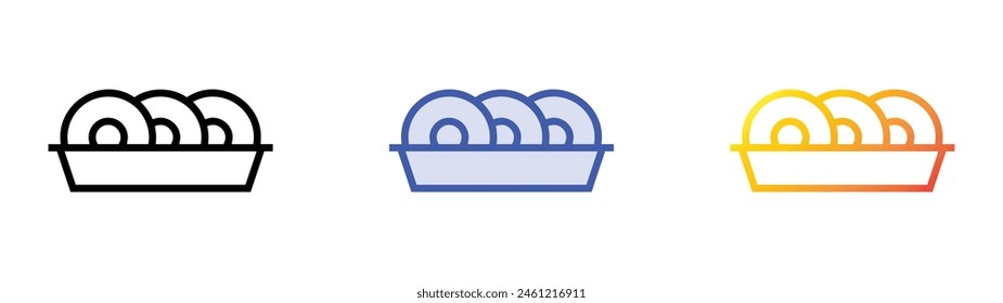 donuts icon. Linear, Blue Fill and Gradient Style Design Isolated On White Background