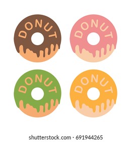 Donuts icon or logo. Design for Fresh Bakery Products.Vector illustration on a white background.