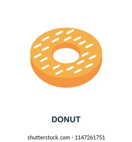 Donuts icon. Mobile apps, printing and more usage. Simple element sing. Monochrome Donuts icon illustration