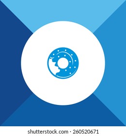 Donuts Icon on Blue Background. Eps-10.