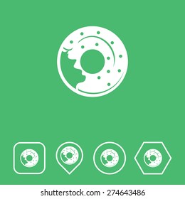 DONUTS Icon on Flat UI Colors with Different Shapes. Eps-10.