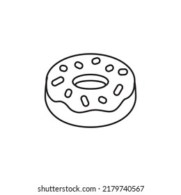 donuts icon outline style design. donuts icon vector illustration. isolated on white background.