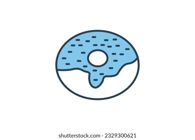 Donuts icon. icon related to bakery, food. Flat line icon style design. Simple vector design editable