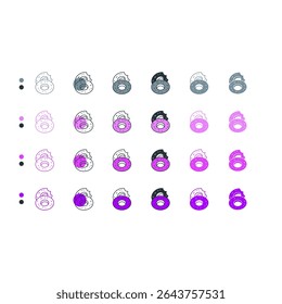 Icono de donuts que representa el postre de anillo dulce frito.