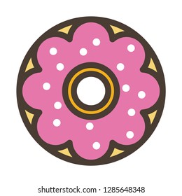 Donuts icon. Single high quality donuts related icon. Isolated donuts symbols in white background. 