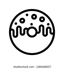 Donuts icon. Single high quality donuts related icon. Isolated donuts symbols in white background. 