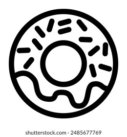 Donuts icon symbol - fresh sweet donuts dessert from the bakery with glace and sprinkles