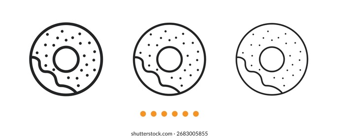 Donuts icon. Thin line icon vector