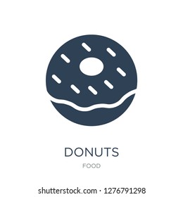 donuts icon vector on white background, donuts trendy filled icons from Food collection, donuts vector illustration