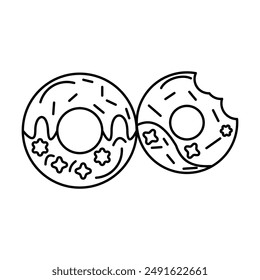 Donuts icon vector on white background