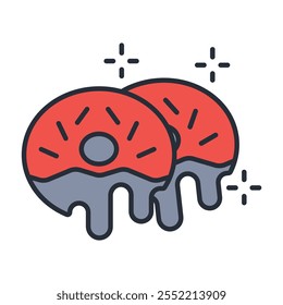 Donuts icon. vector.Editable stroke.linear style sign for use web design,logo.Symbol illustration.