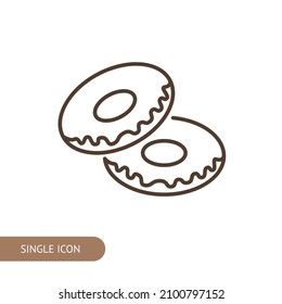 Donuts-Symbol für Webdesign, Menü, App, Poster, Werbung, Postkarte und Magazin