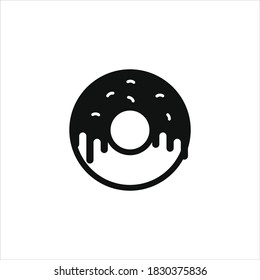 Icono de donuts para tu sitio web, logotipo, aplicación, interfaz de usuario, impresión de producto. Icono de ilustración de vector de silueta plana de concepto de donuts