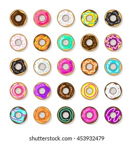 Donuts icons. Colorful donuts