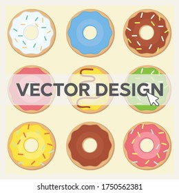 Donuts icons with different fillings eps 10